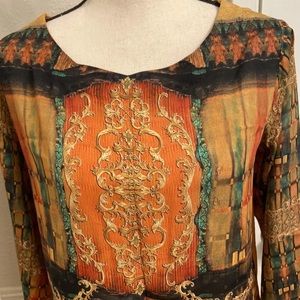 Pakistani Indian Elegant Shirt.Color Mustard Size L